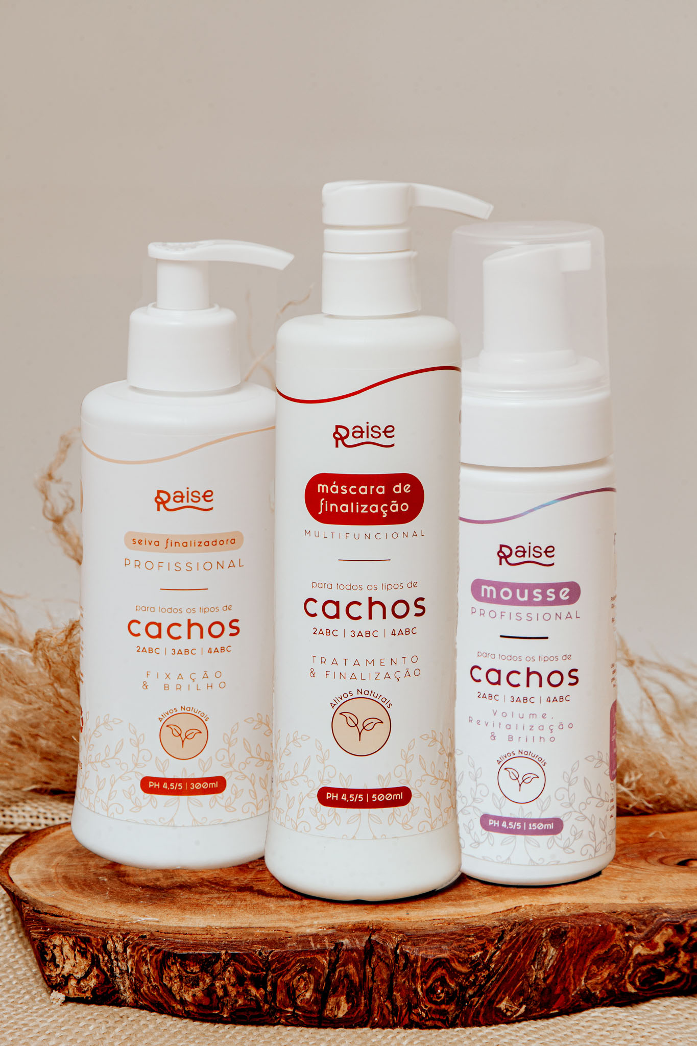 Kit Raise (Seiva Finalizadora, Mousse Profissional e Máscara de Finalização)