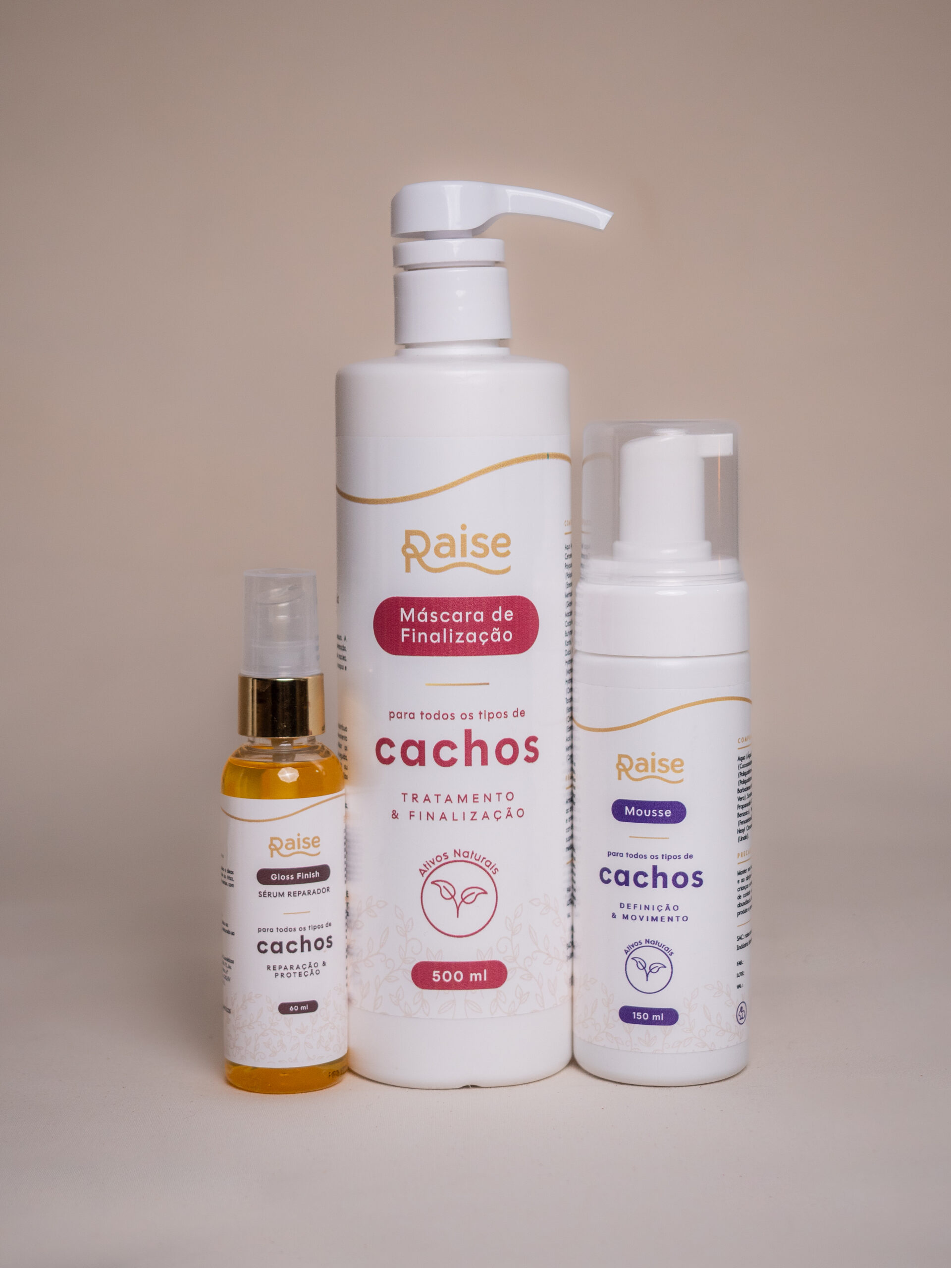Kit Raise (Máscara de Finalização + Mousse Ativador + Gloss Finish )