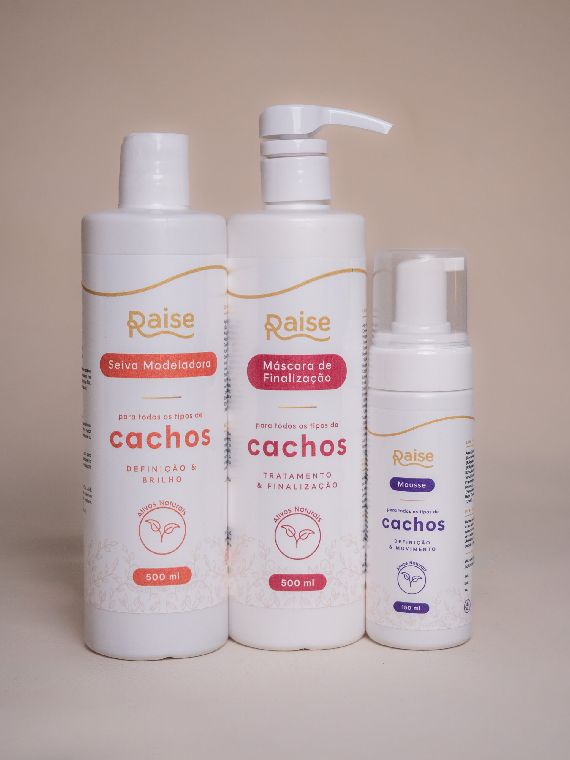 Kit Raise (Máscara de Finalização + Seiva Modeladora + Mousse Ativador)