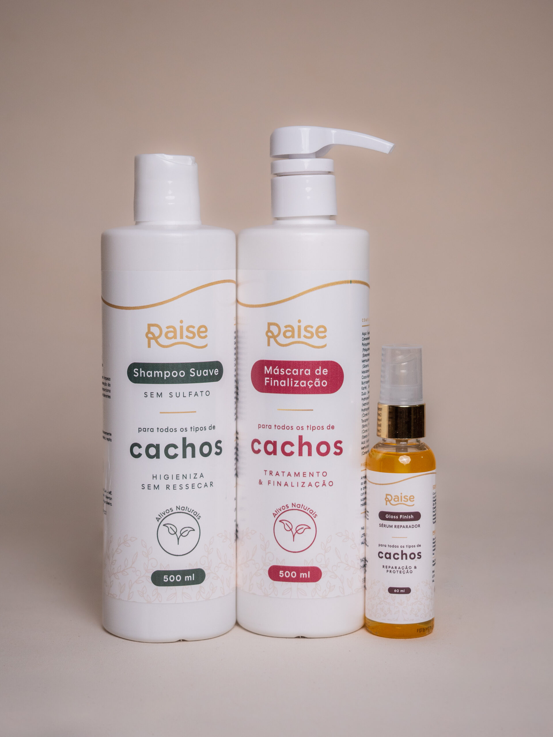 Kit Raise (Máscara de Finalização + Shampoo Suave + Gloss Finish)